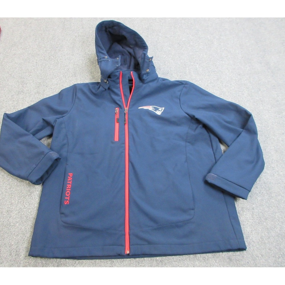 New England Patriots Jacket Mens XL Blue NFL Football Hooded Softshell NFL